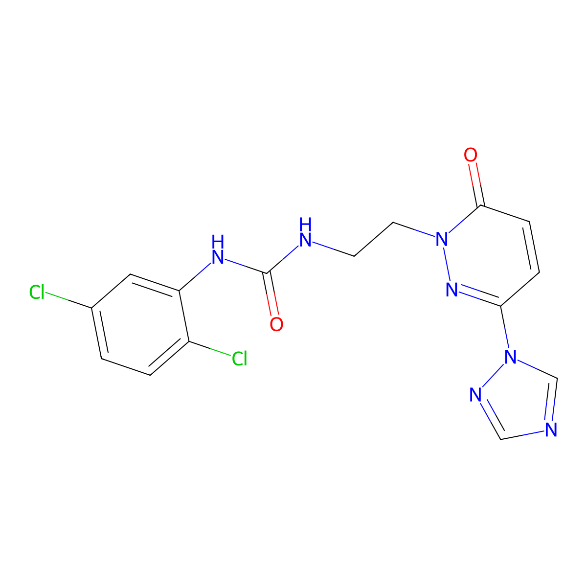 1-(2,5-dichlorophenyl)-3-(2-(6-oxo-3-(1H-1,2,4-triazol-1-yl)pyridazin-1(6H)-yl)ethyl)urea molecular structure, CAS 1448051-06-6