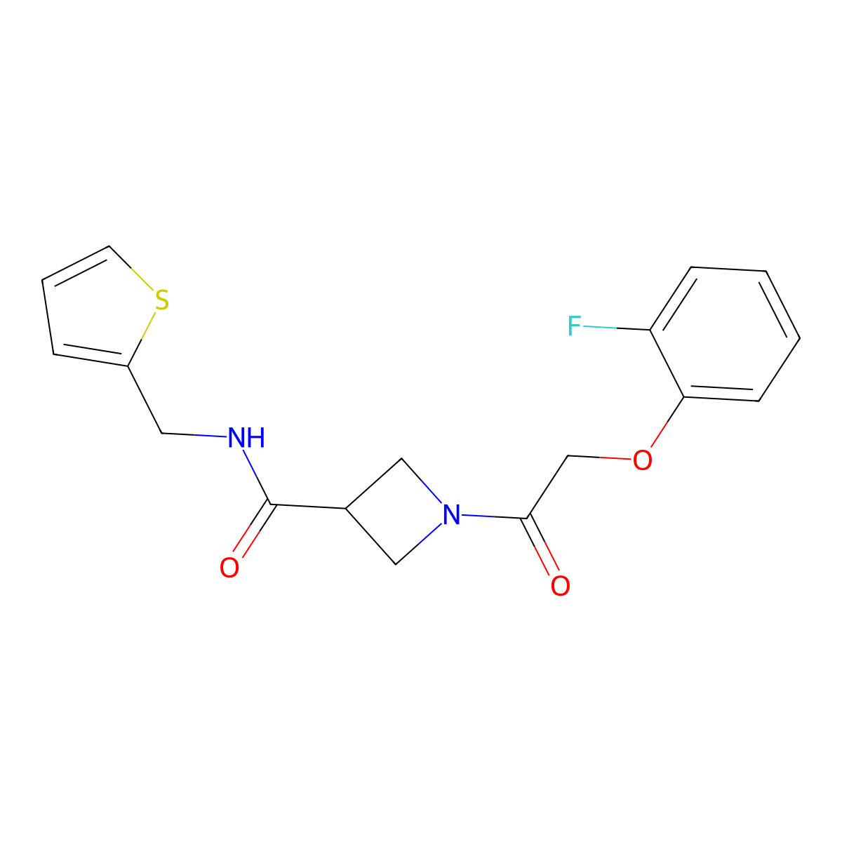 1-(2-(2-fluorophenoxy)acetyl)-N-(thiophen-2-ylmethyl)azetidine-3-carboxamide molecular structure, CAS 1448051-15-7