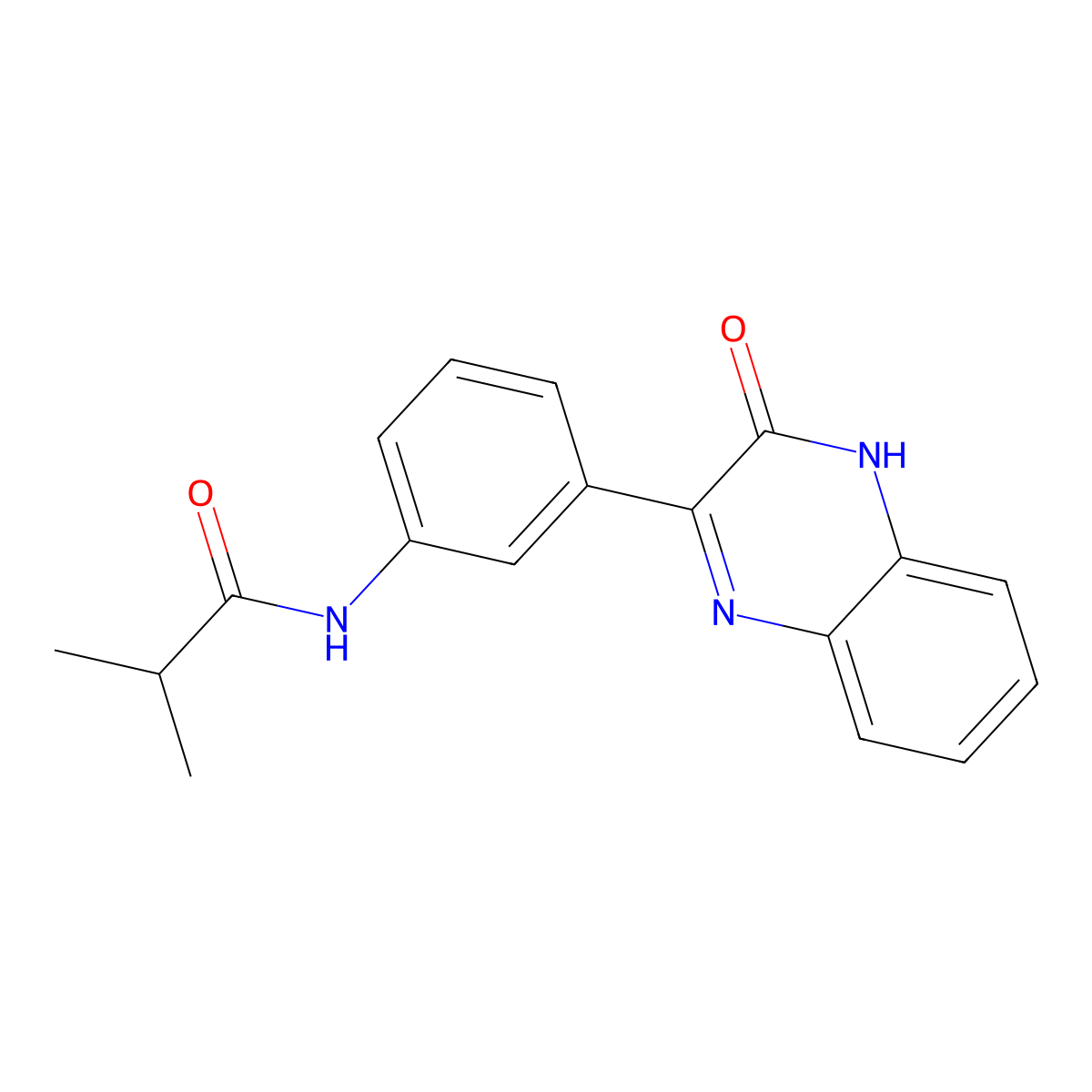 N-(3-(3-hydroxyquinoxalin-2-yl)phenyl)isobutyramide molecular structure, CAS 1448051-19-1