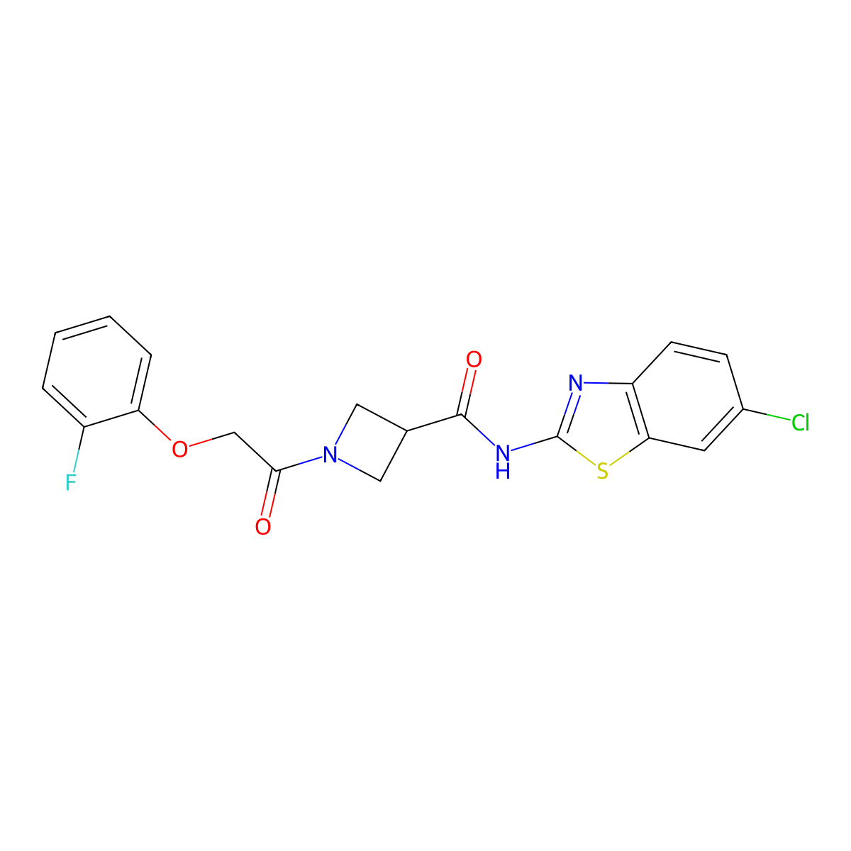 N-(6-chlorobenzo[d]thiazol-2-yl)-1-(2-(2-fluorophenoxy)acetyl)azetidine-3-carboxamide molecular structure, CAS 1448051-24-8