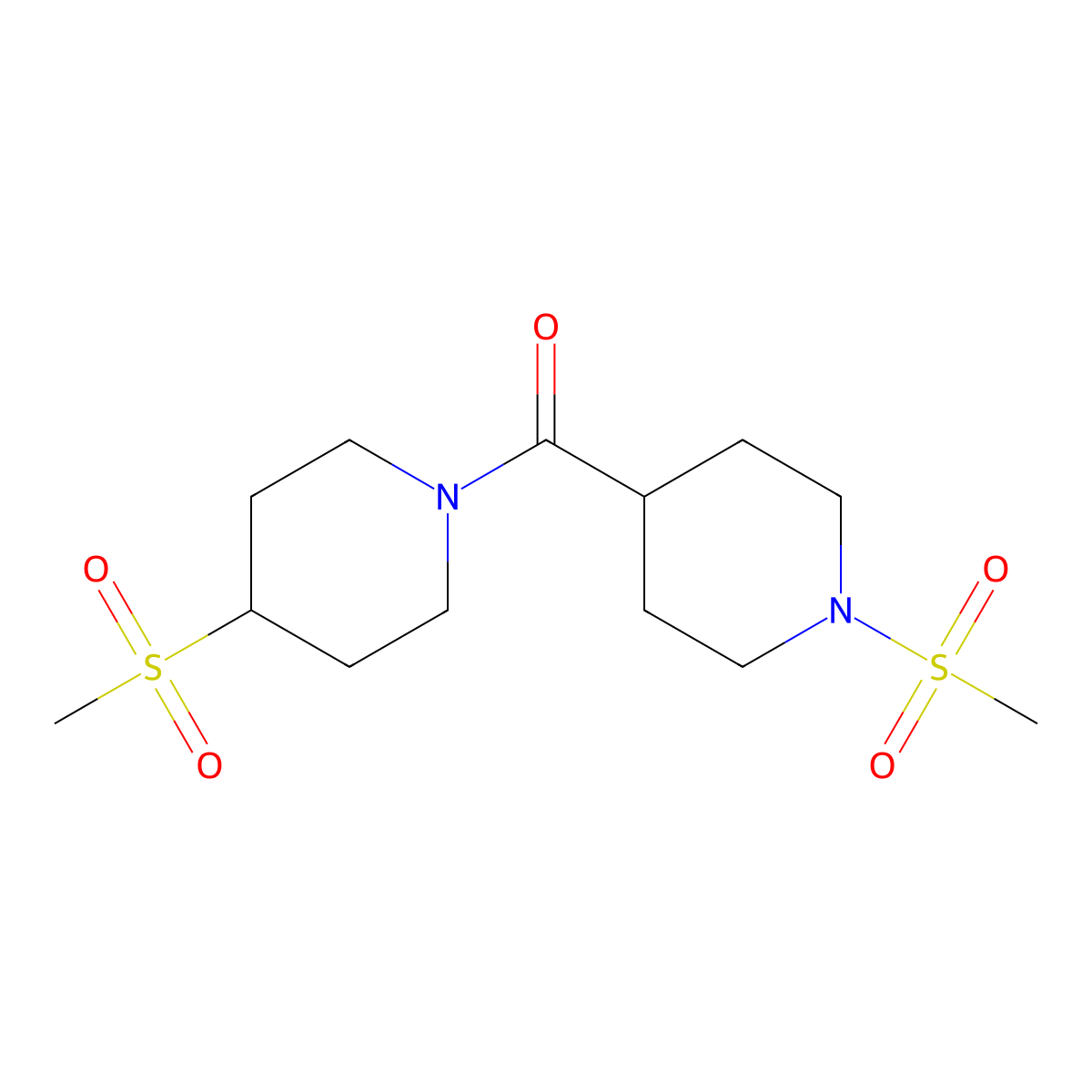 (4-(Methylsulfonyl)piperidin-1-yl)(1-(methylsulfonyl)piperidin-4-yl)methanone molecular structure, CAS 1448051-26-0