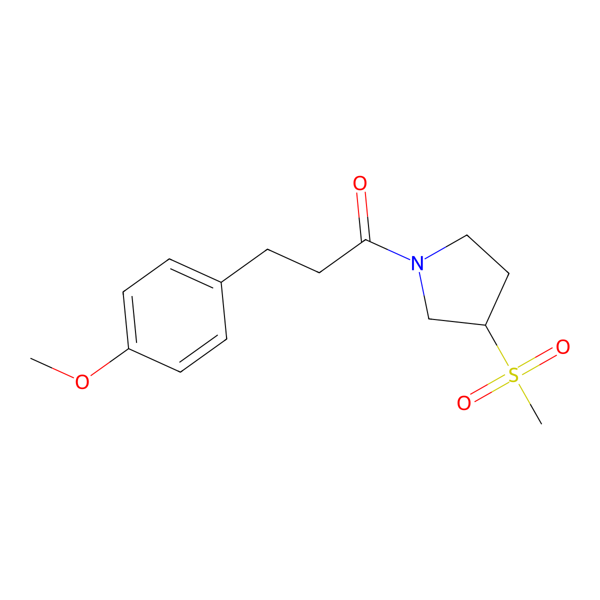 3-(4-Methoxyphenyl)-1-(3-(methylsulfonyl)pyrrolidin-1-yl)propan-1-one molecular structure, CAS 1448051-29-3
