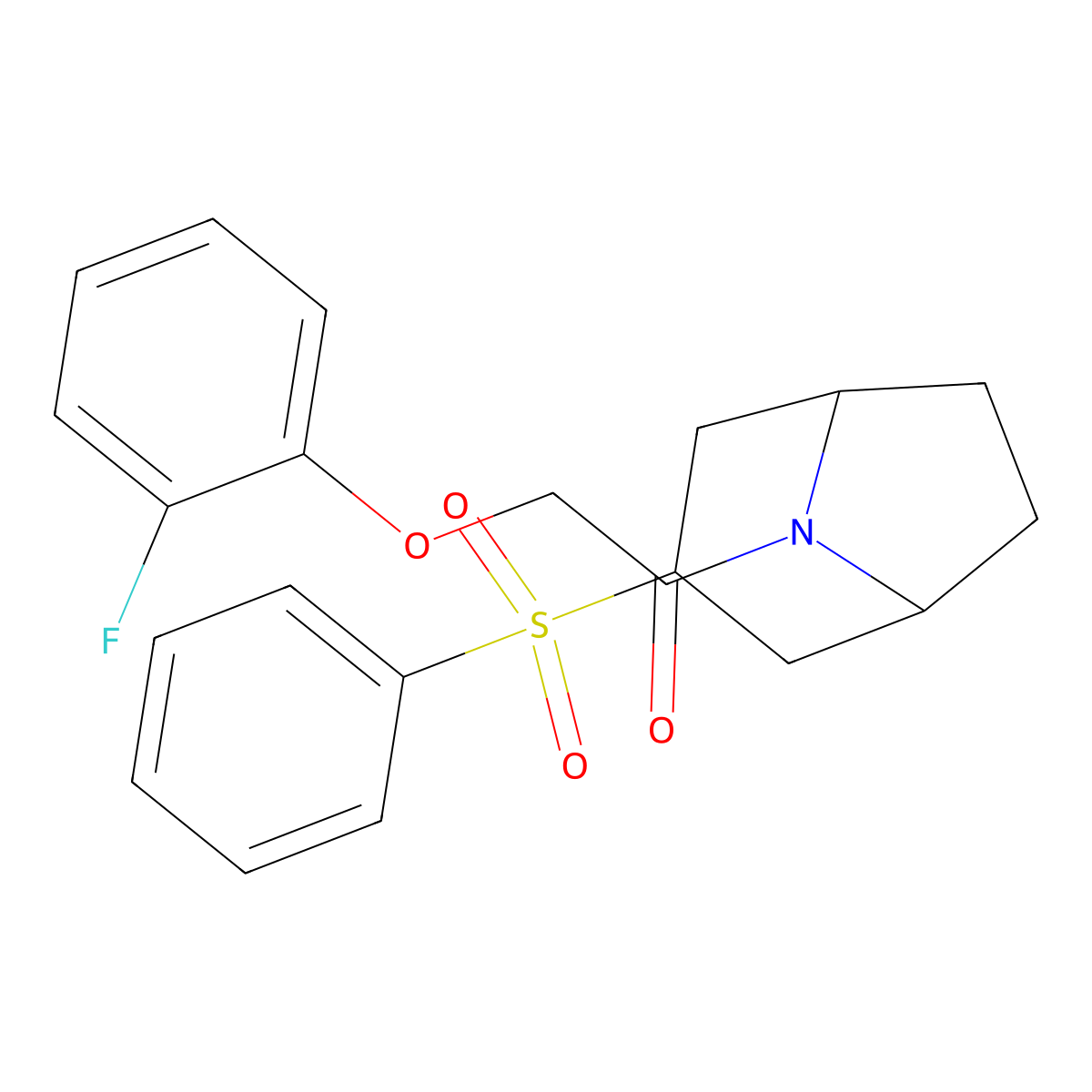 2-(2-fluorophenoxy)-1-((1R,5S)-3-(phenylsulfonyl)-8-azabicyclo[3.2.1]octan-8-yl)ethanone molecular structure, CAS 1448051-32-8