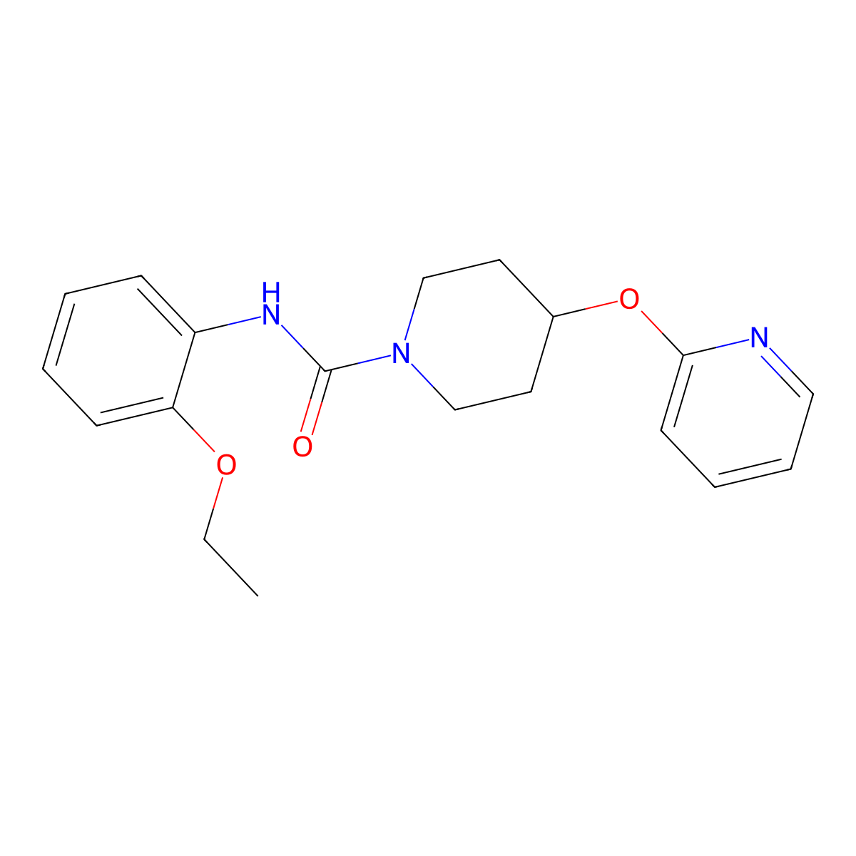 N-(2-ethoxyphenyl)-4-(pyridin-2-yloxy)piperidine-1-carboxamide molecular structure, CAS 1448051-42-0