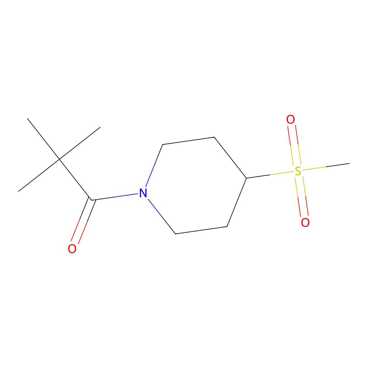 2,2-Dimethyl-1-(4-(methylsulfonyl)piperidin-1-yl)propan-1-one molecular structure, CAS 1448051-45-3
