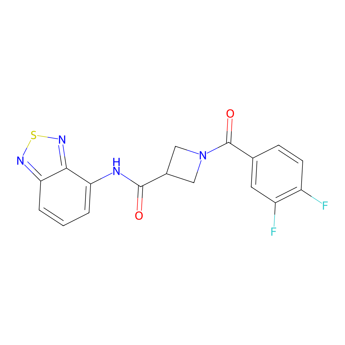 N-(2,1,3-Benzothiadiazol-4-YL)-1-(3,4-difluorobenzoyl)azetidine-3-carboxamide molecular structure, CAS 1448051-47-5