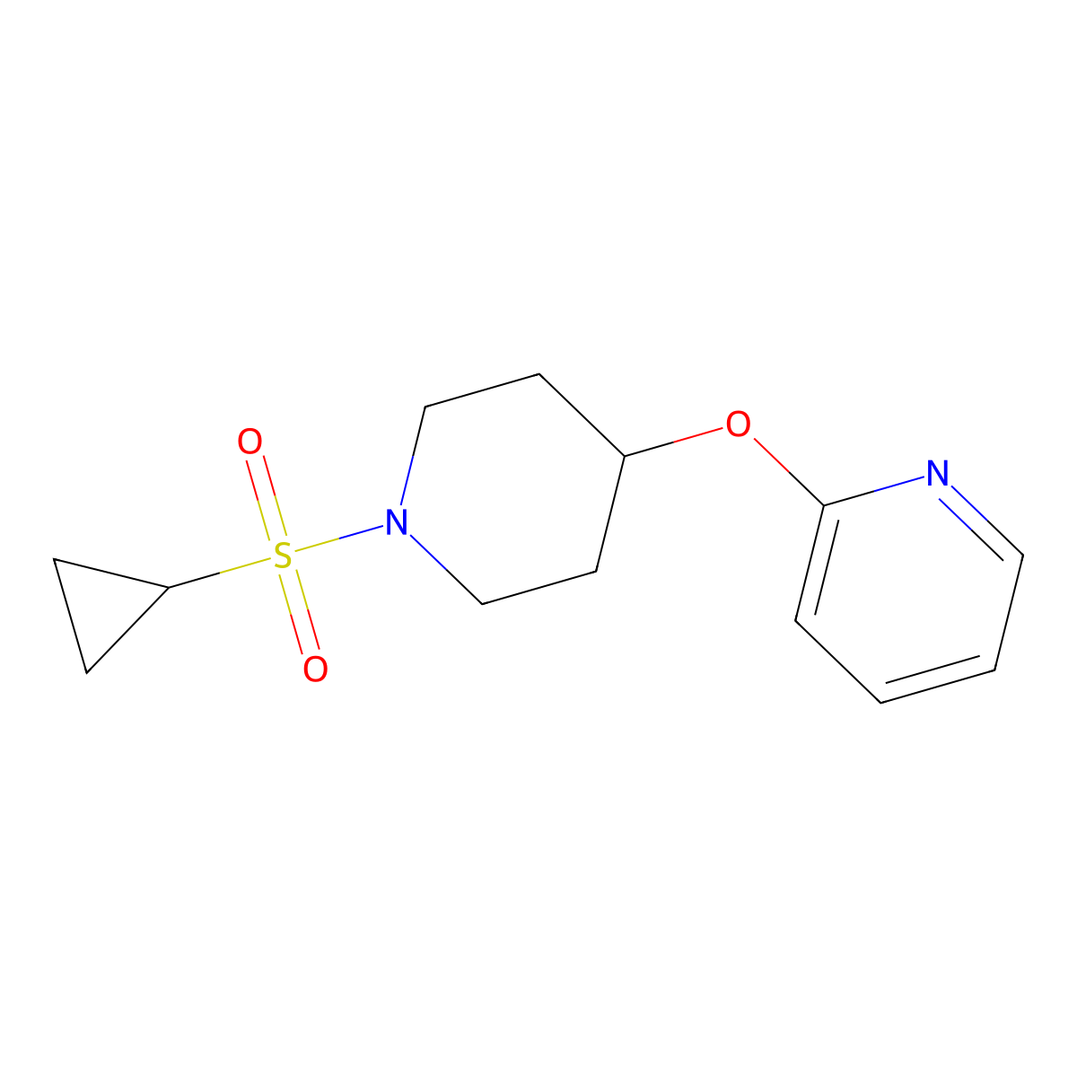 2-((1-(Cyclopropylsulfonyl)piperidin-4-yl)oxy)pyridine molecular structure, CAS 1448051-51-1