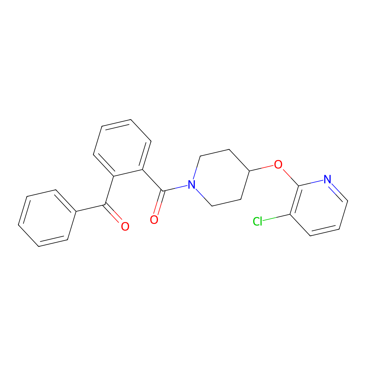 (2-Benzoylphenyl)(4-((3-chloropyridin-2-yl)oxy)piperidin-1-yl)methanone molecular structure, CAS 1448051-58-8