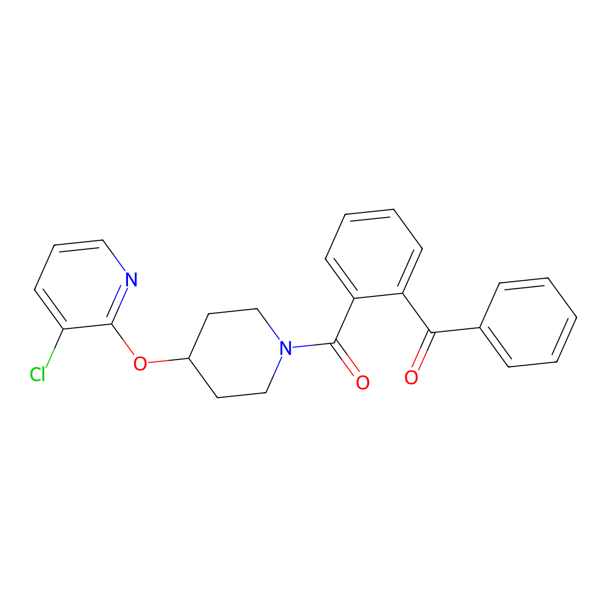 (2-Benzoylphenyl)(4-((3-chloropyridin-2-yl)oxy)piperidin-1-yl)methanone molecular structure, CAS 1448051-58-8