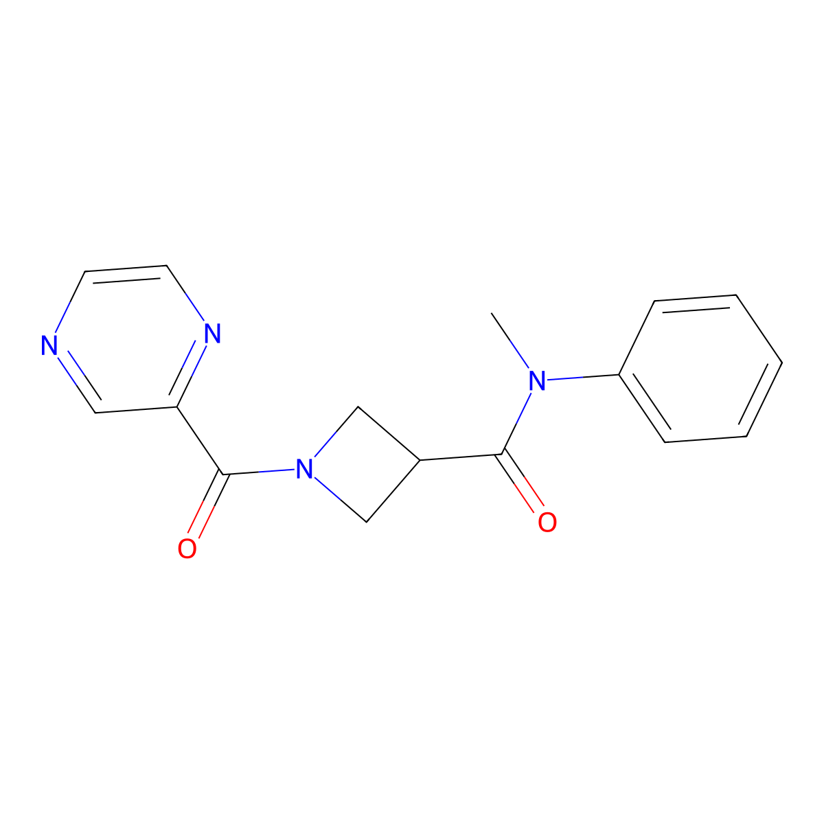 N-methyl-N-phenyl-1-(pyrazine-2-carbonyl)azetidine-3-carboxamide molecular structure, CAS 1448051-63-5