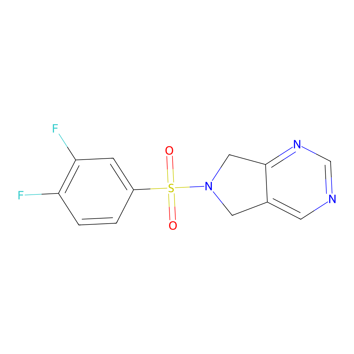 6-((3,4-difluorophenyl)sulfonyl)-6,7-dihydro-5H-pyrrolo[3,4-d]pyrimidine molecular structure, CAS 1448051-75-9