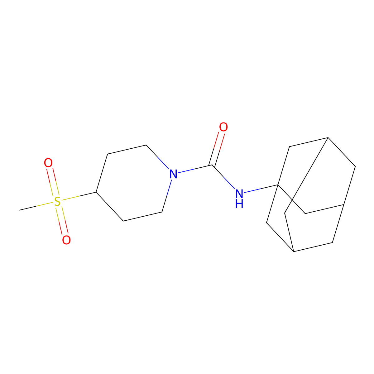 N-(adamantan-1-yl)-4-methanesulfonylpiperidine-1-carboxamide molecular structure, CAS 1448051-80-6