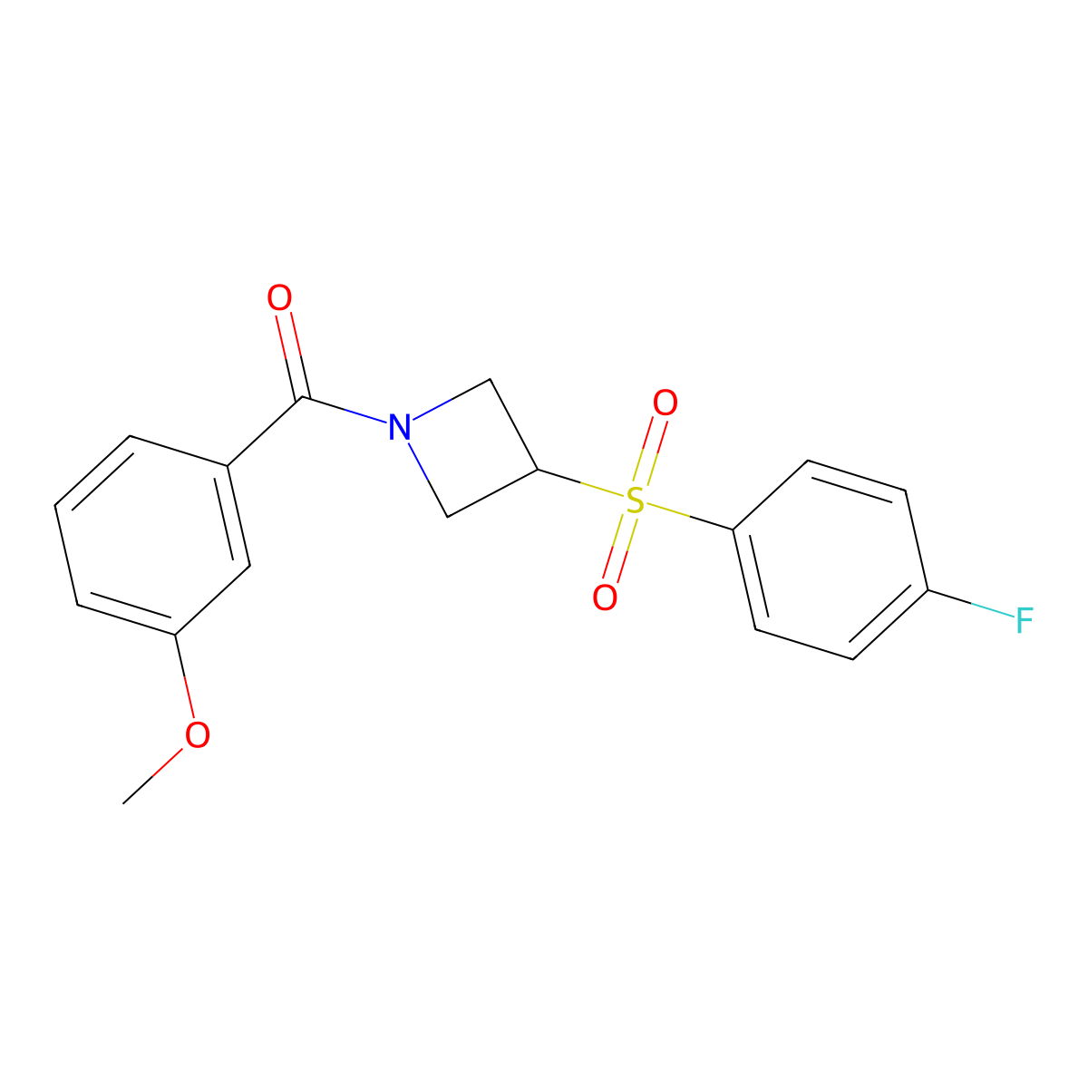 (3-((4-Fluorophenyl)sulfonyl)azetidin-1-yl)(3-methoxyphenyl)methanone molecular structure, CAS 1448051-88-4