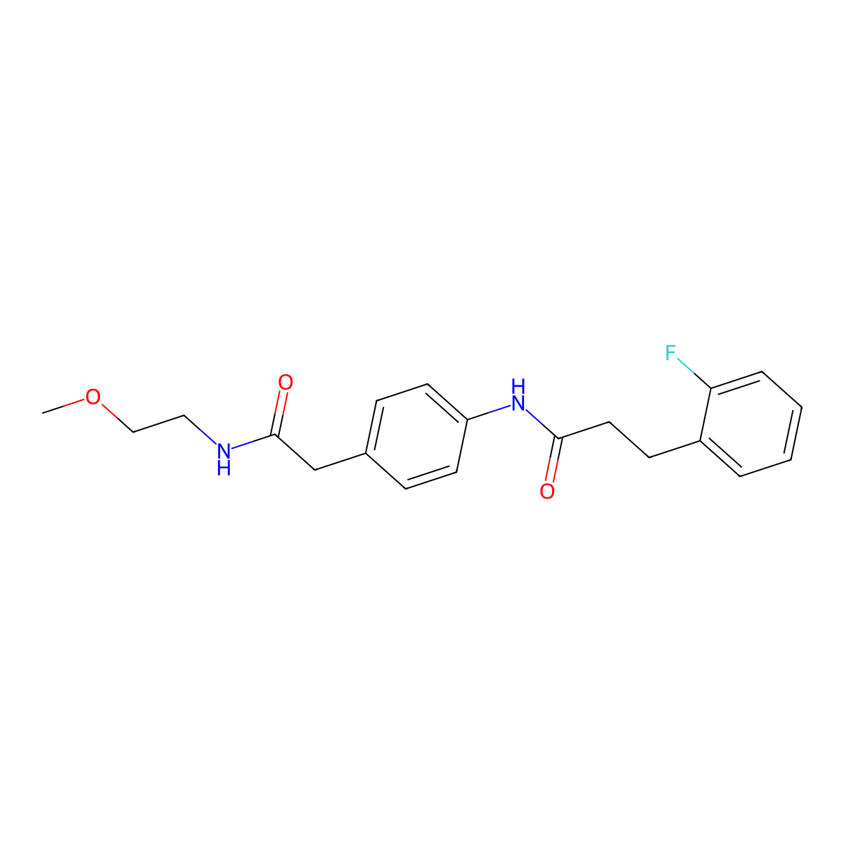 3-(2-fluorophenyl)-N-(4-(2-((2-methoxyethyl)amino)-2-oxoethyl)phenyl)propanamide molecular structure, CAS 1448051-97-5