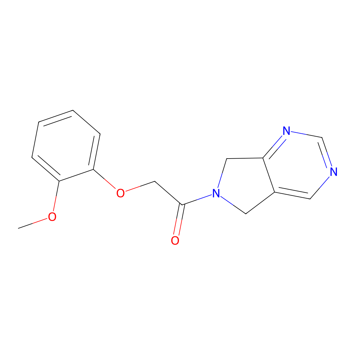 2-(2-methoxyphenoxy)-1-(5H-pyrrolo[3,4-d]pyrimidin-6(7H)-yl)ethanone molecular structure, CAS 1448052-03-6
