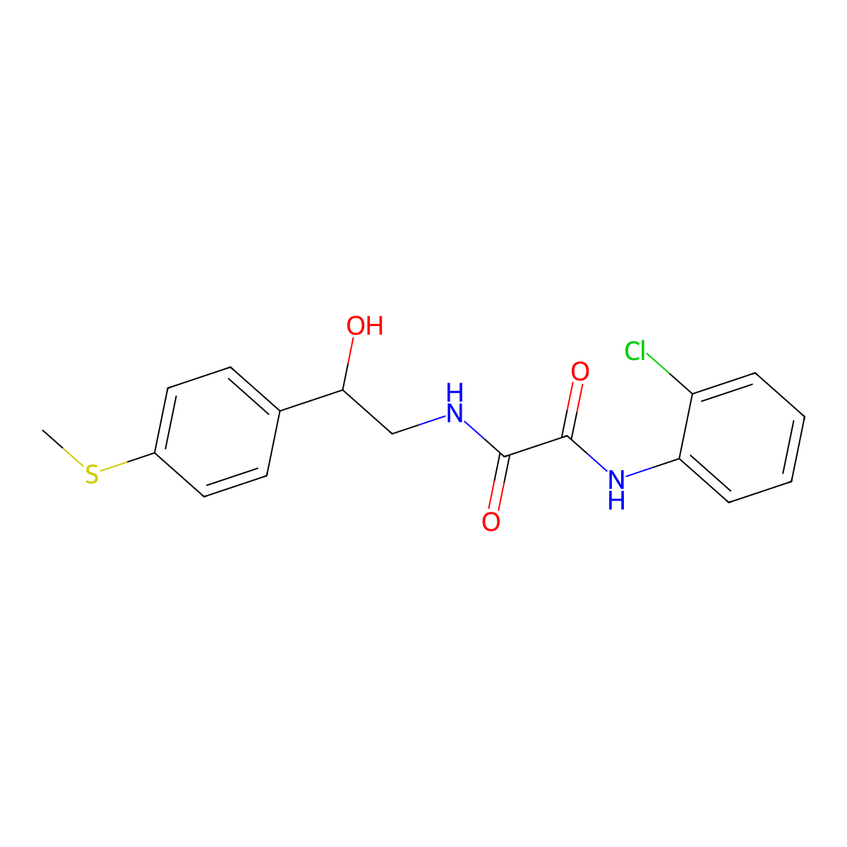 N1-(2-chlorophenyl)-N2-(2-hydroxy-2-(4-(methylthio)phenyl)ethyl)oxalamide molecular structure, CAS 1448052-18-3