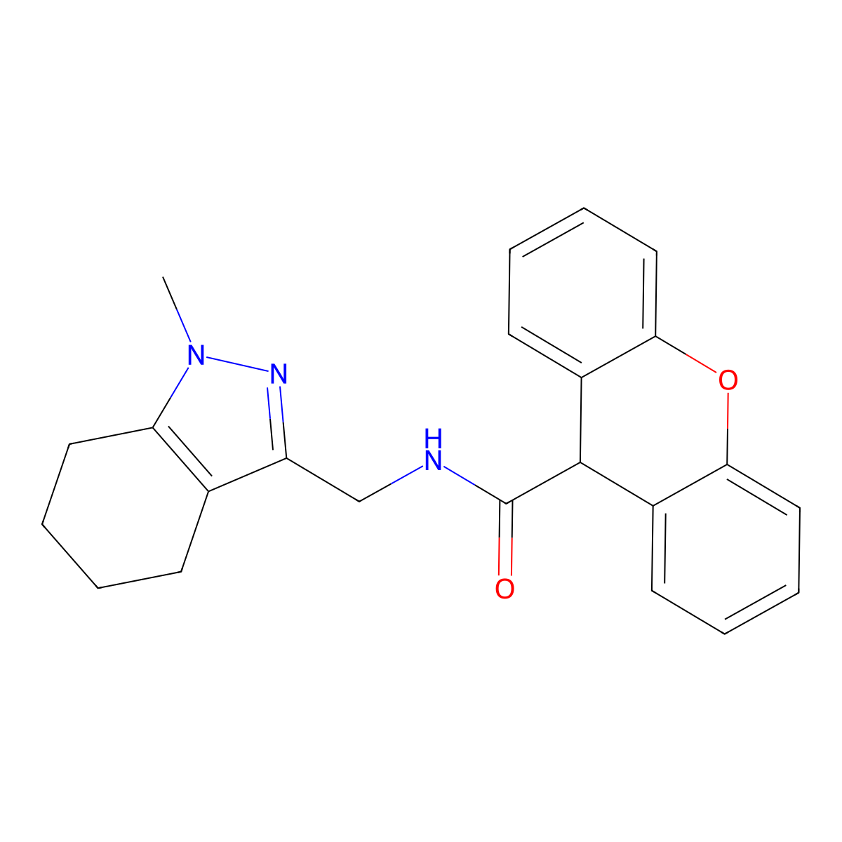 N-((1-methyl-4,5,6,7-tetrahydro-1H-indazol-3-yl)methyl)-9H-xanthene-9-carboxamide molecular structure, CAS 1448052-19-4