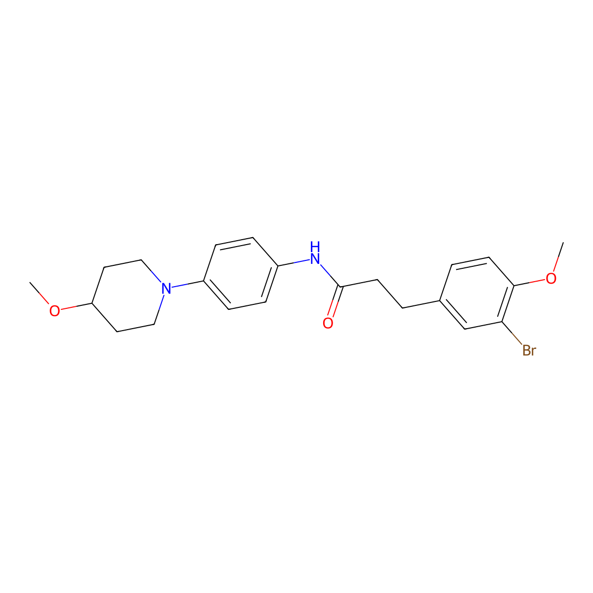 3-(3-Bromo-4-methoxyphenyl)-N-[4-(4-methoxypiperidin-1-YL)phenyl]propanamide molecular structure, CAS 1448052-26-3