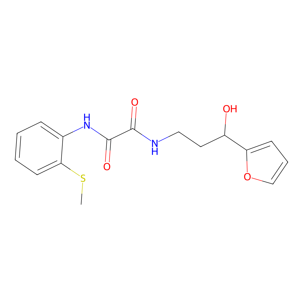 N1-(3-(furan-2-yl)-3-hydroxypropyl)-N2-(2-(methylthio)phenyl)oxalamide molecular structure, CAS 1448052-32-1