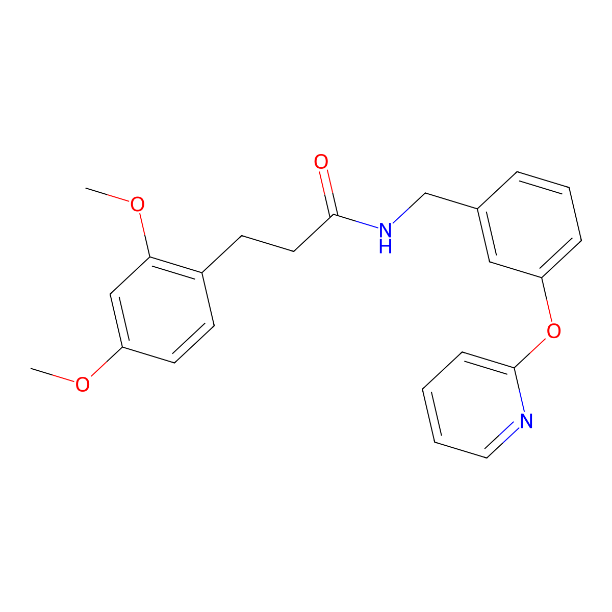 3-(2,4-dimethoxyphenyl)-N-(3-(pyridin-2-yloxy)benzyl)propanamide molecular structure, CAS 1448052-42-3