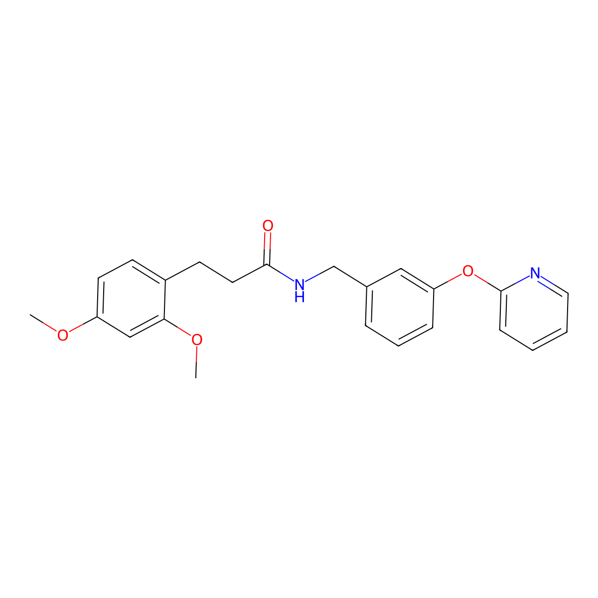 3-(2,4-dimethoxyphenyl)-N-(3-(pyridin-2-yloxy)benzyl)propanamide molecular structure, CAS 1448052-42-3