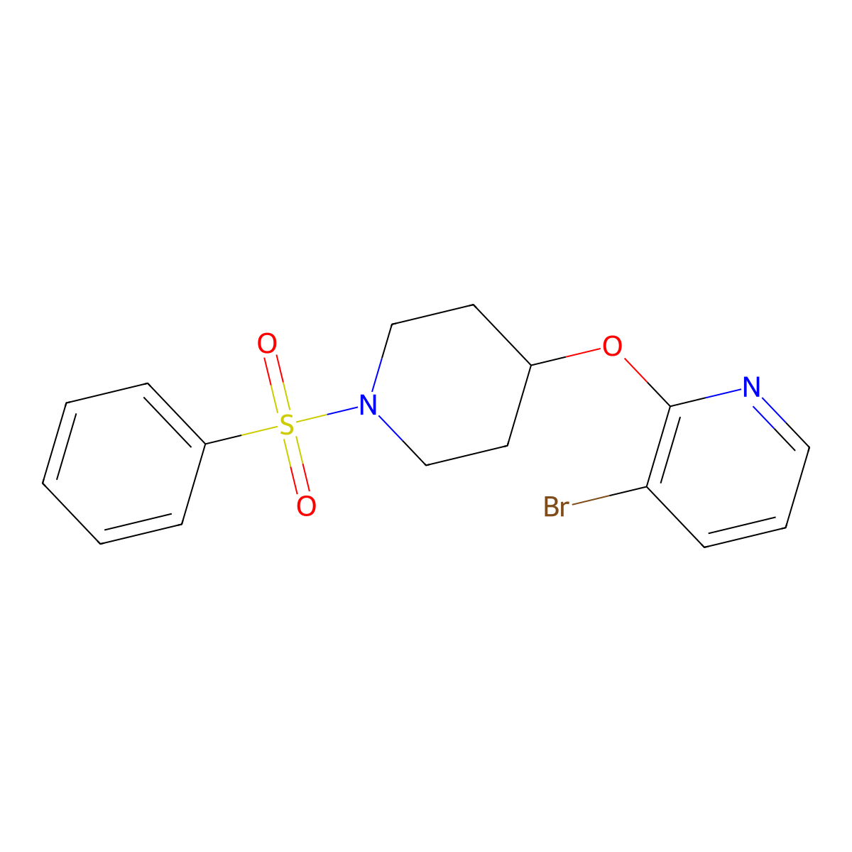 3-Bromo-2-((1-(phenylsulfonyl)piperidin-4-yl)oxy)pyridine molecular structure, CAS 1448052-53-6