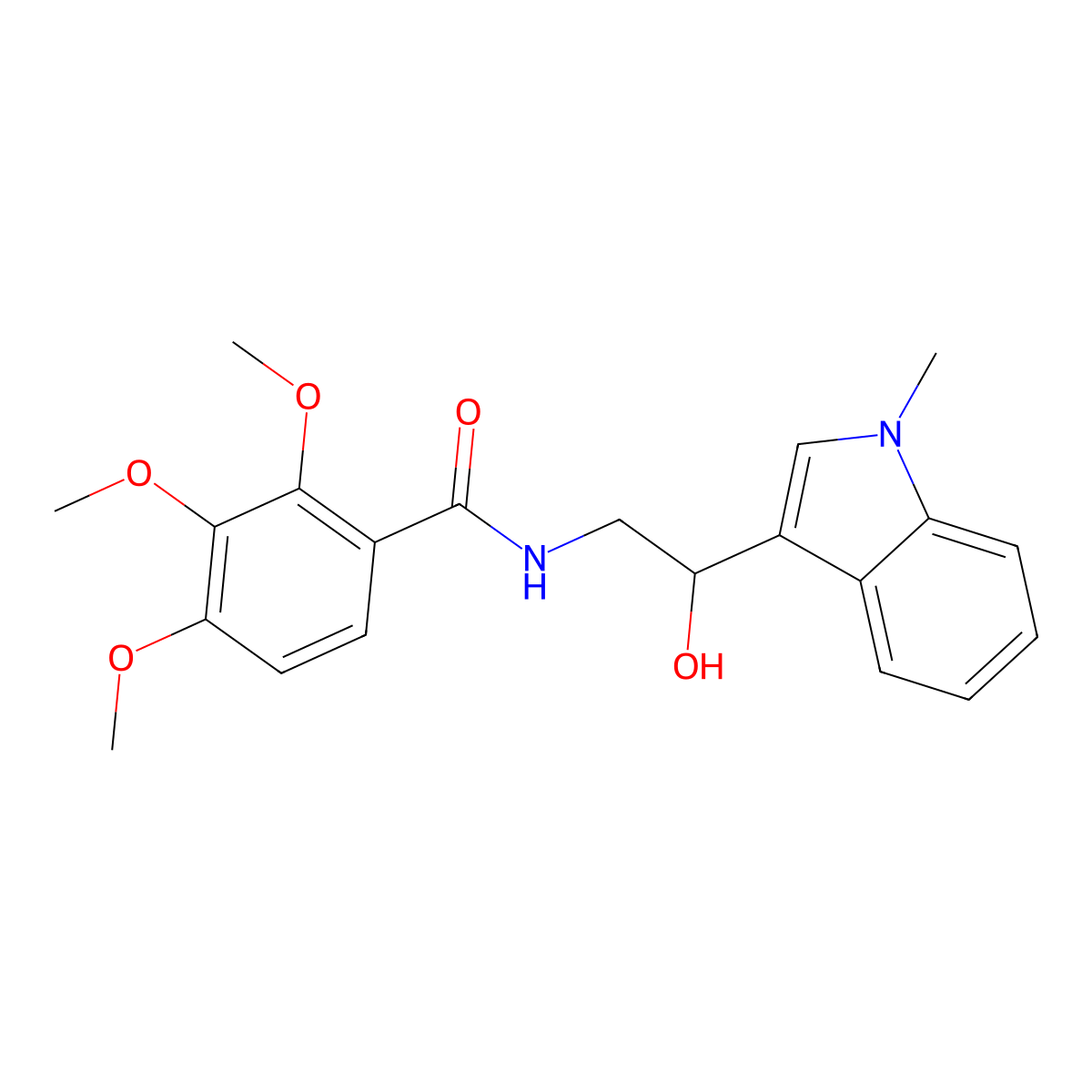 N-(2-hydroxy-2-(1-methyl-1H-indol-3-yl)ethyl)-2,3,4-trimethoxybenzamide molecular structure, CAS 1448052-56-9