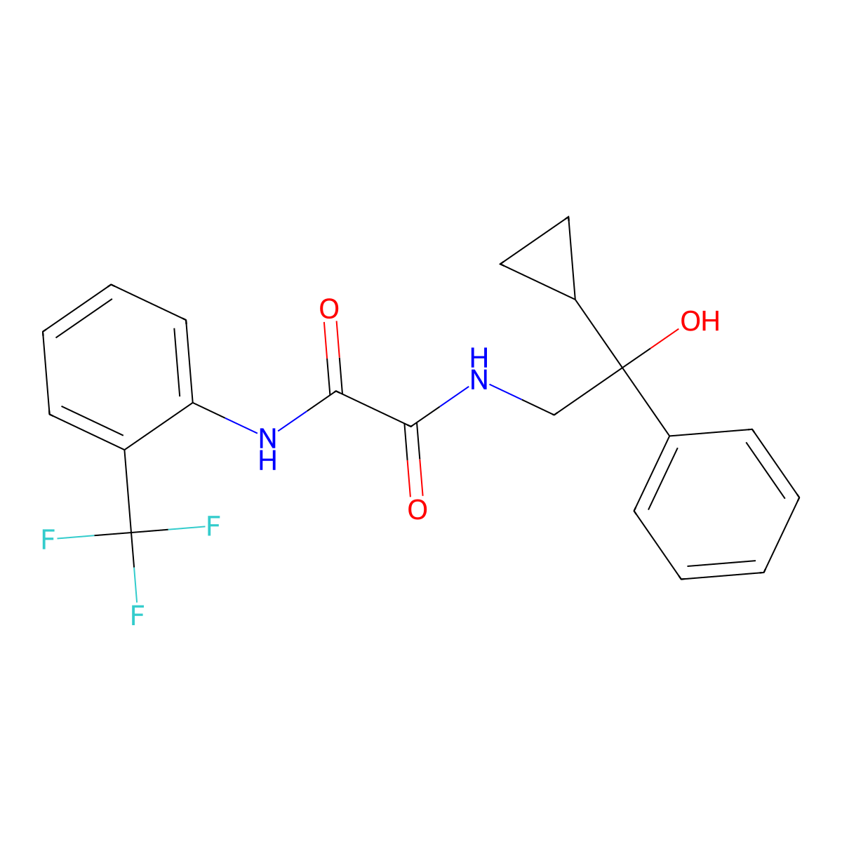 N1-(2-cyclopropyl-2-hydroxy-2-phenylethyl)-N2-(2-(trifluoromethyl)phenyl)oxalamide molecular structure, CAS 1448052-58-1