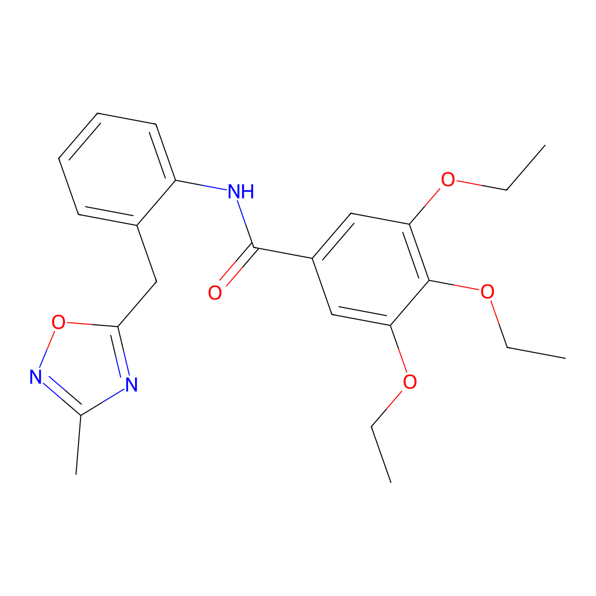 3,4,5-Triethoxy-N-{2-[(3-methyl-1,2,4-oxadiazol-5-YL)methyl]phenyl}benzamide molecular structure, CAS 1448052-61-6