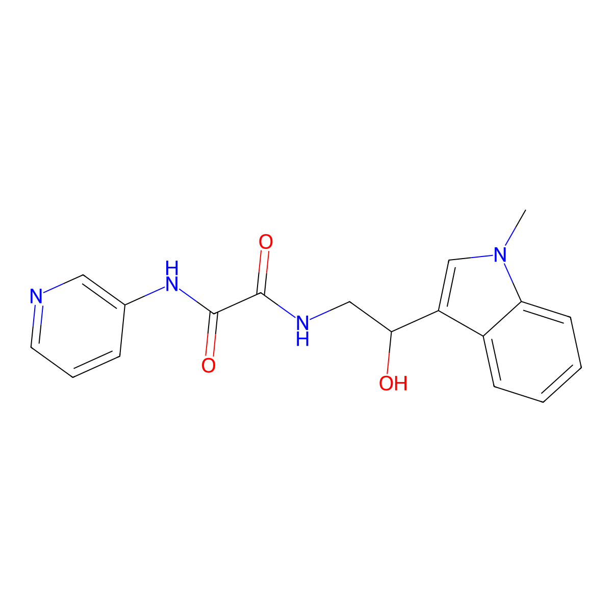 N1-(2-hydroxy-2-(1-methyl-1H-indol-3-yl)ethyl)-N2-(pyridin-3-yl)oxalamide molecular structure, CAS 1448052-65-0