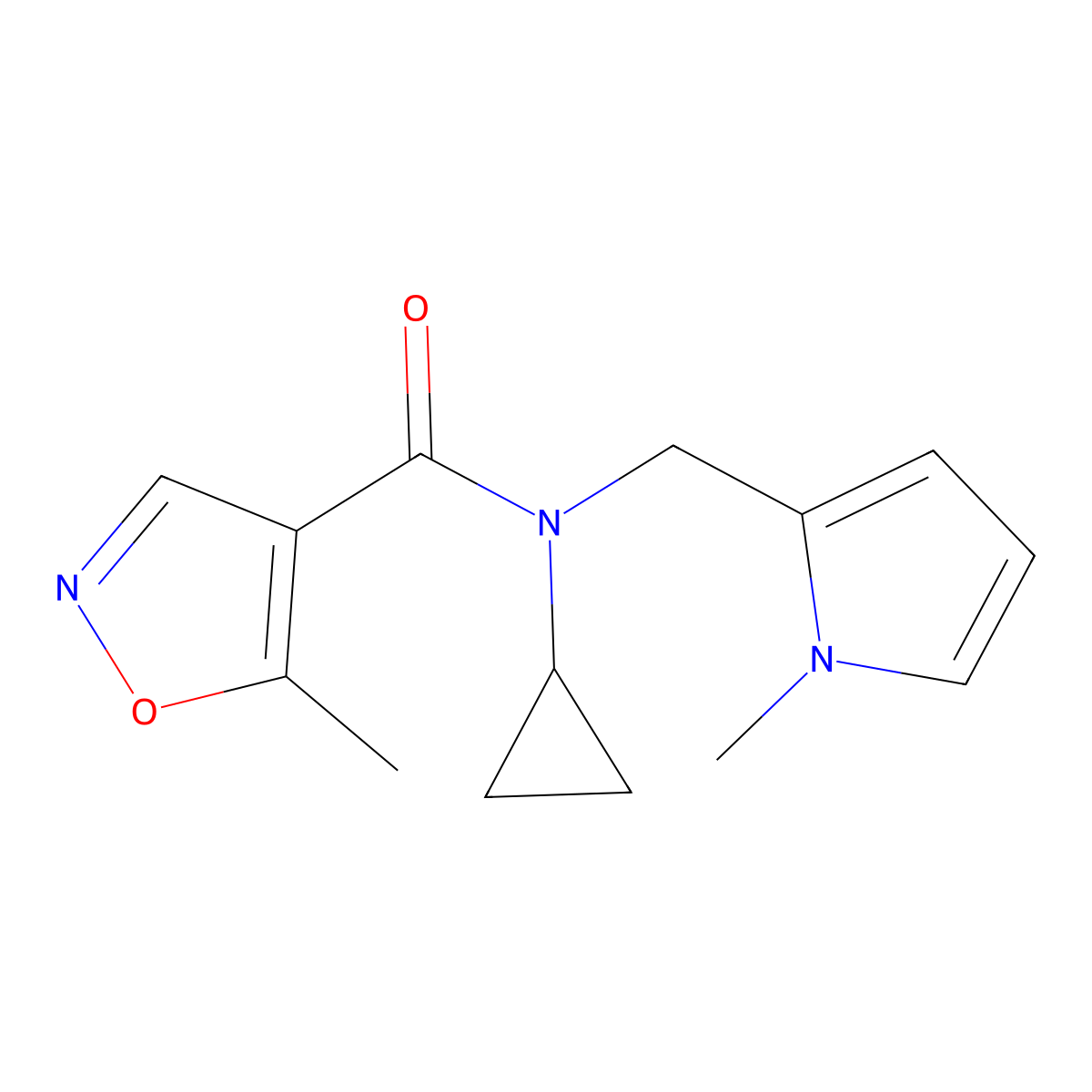 N-cyclopropyl-5-methyl-N-((1-methyl-1H-pyrrol-2-yl)methyl)isoxazole-4-carboxamide molecular structure, CAS 1448052-81-0