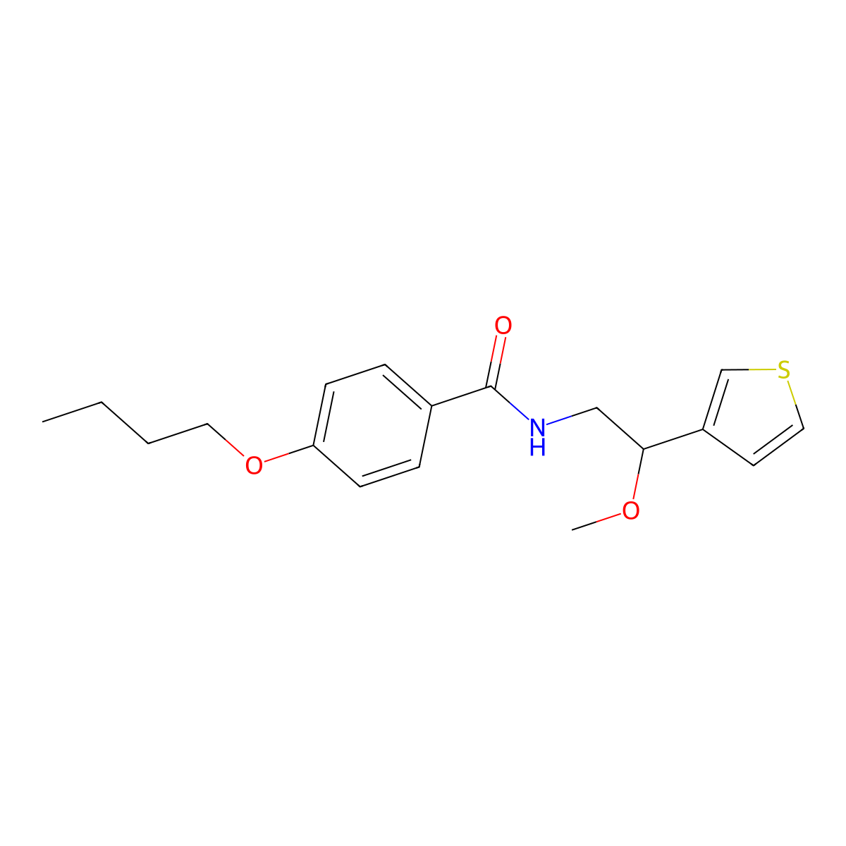4-Butoxy-N-[2-methoxy-2-(thiophen-3-YL)ethyl]benzamide molecular structure, CAS 1448052-86-5