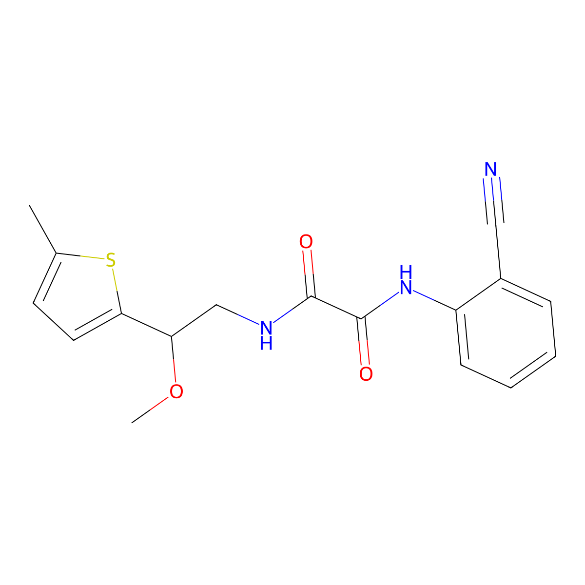 N1-(2-cyanophenyl)-N2-(2-methoxy-2-(5-methylthiophen-2-yl)ethyl)oxalamide molecular structure, CAS 1448052-88-7