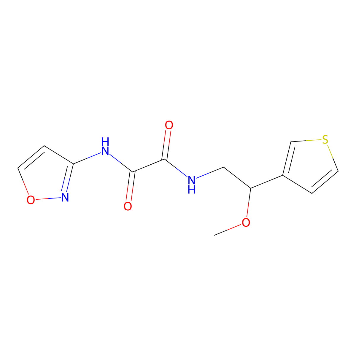 N1-(isoxazol-3-yl)-N2-(2-methoxy-2-(thiophen-3-yl)ethyl)oxalamide molecular structure, CAS 1448052-93-4