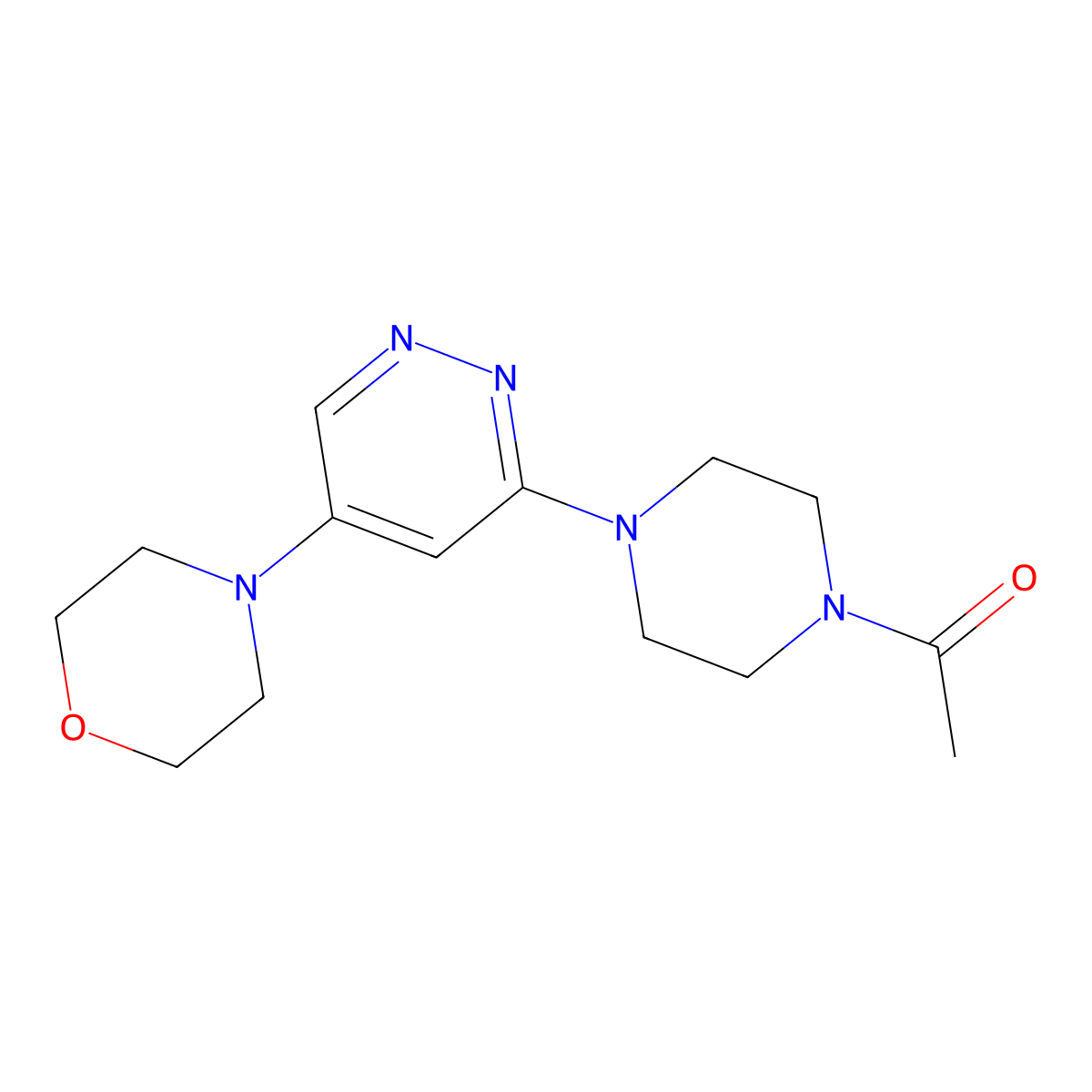 1-(4-(5-Morpholinopyridazin-3-yl)piperazin-1-yl)ethanone molecular structure, CAS 1448052-97-8
