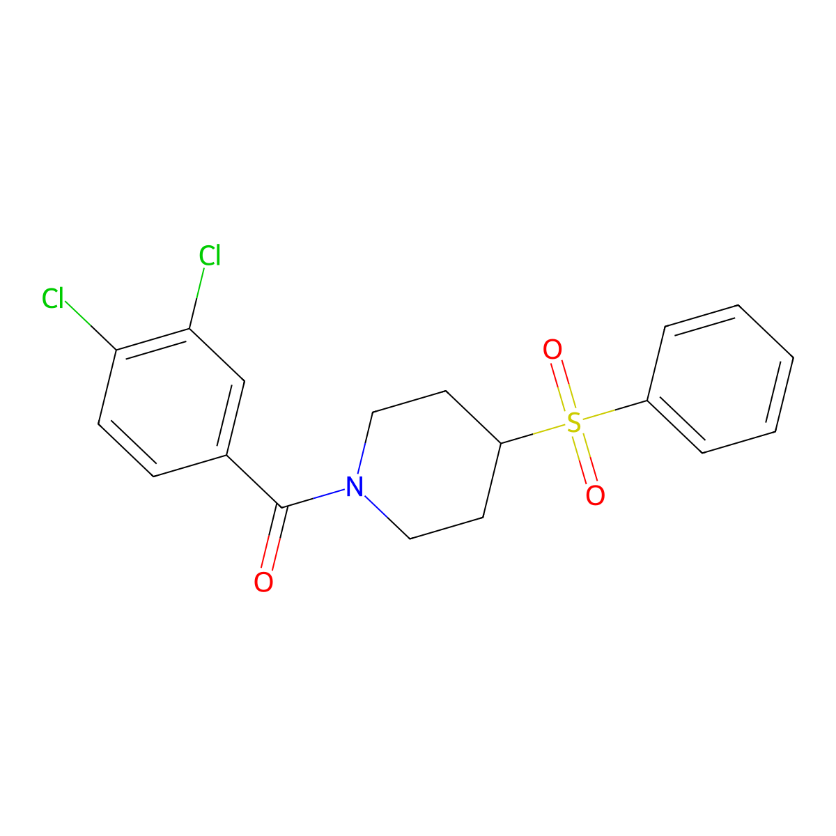 (3,4-Dichlorophenyl)(4-(phenylsulfonyl)piperidin-1-yl)methanone molecular structure, CAS 1448053-06-2