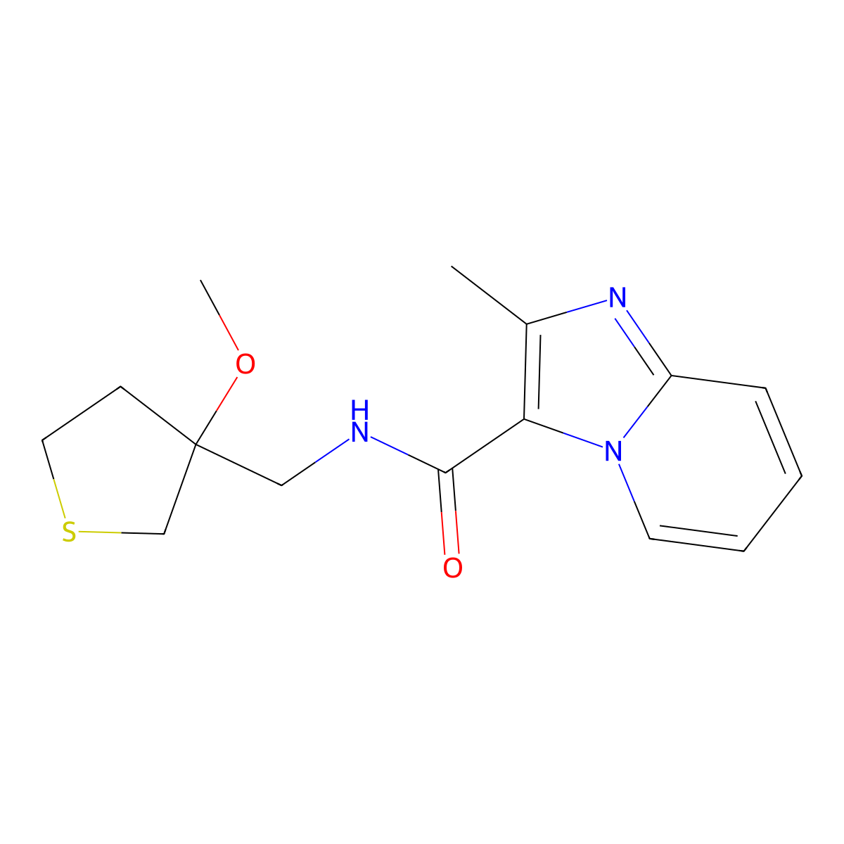 N-[(3-Methoxythiolan-3-YL)methyl]-2-methylimidazo[1,2-A]pyridine-3-carboxamide molecular structure, CAS 1448053-09-5