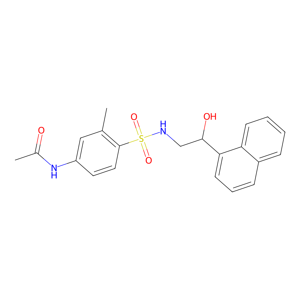 N-(4-(N-(2-hydroxy-2-(naphthalen-1-yl)ethyl)sulfamoyl)-3-methylphenyl)acetamide molecular structure, CAS 1448053-13-1