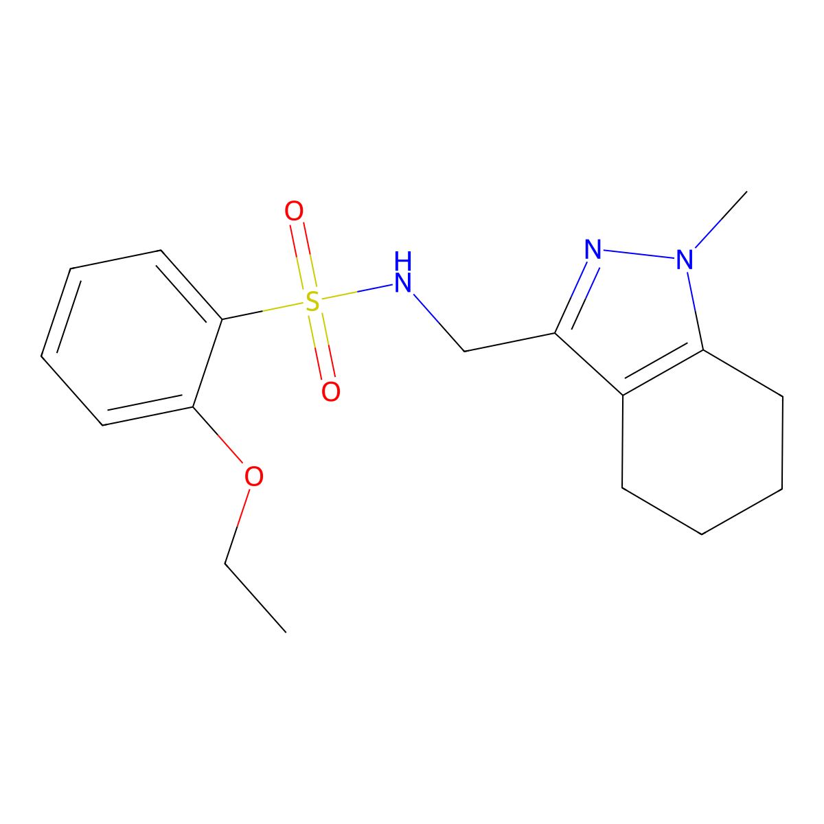 2-ethoxy-N-((1-methyl-4,5,6,7-tetrahydro-1H-indazol-3-yl)methyl)benzenesulfonamide molecular structure, CAS 1448053-18-6