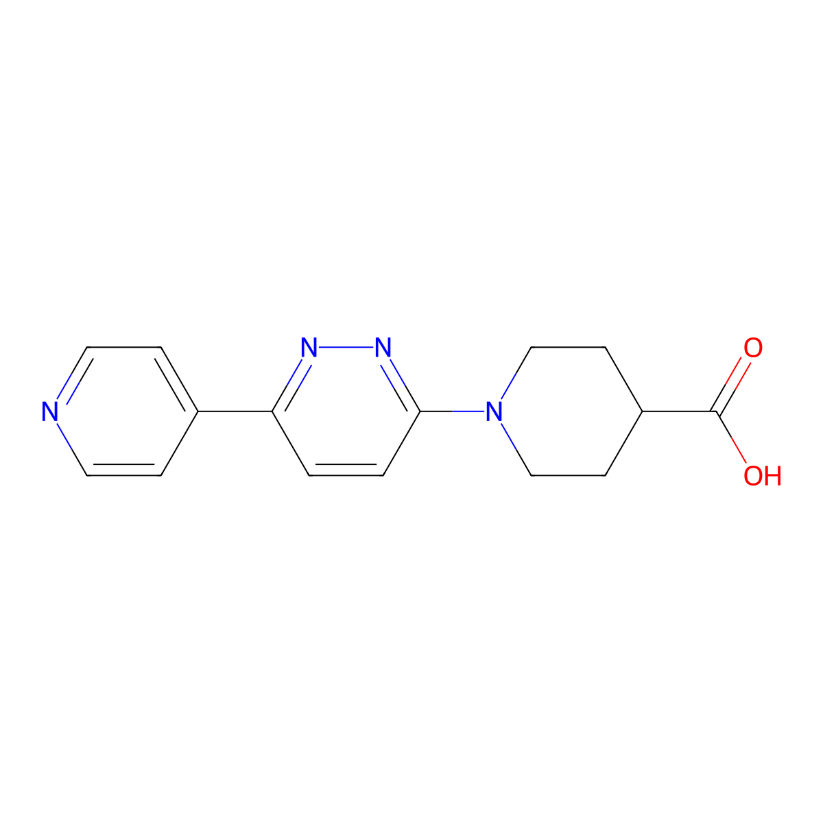 1-(6-(Pyridin-4-yl)pyridazin-3-yl)piperidine-4-carboxylic acid molecular structure, CAS 1448053-25-5