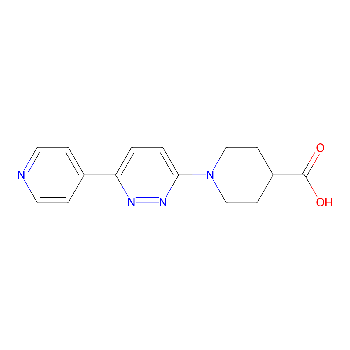 1-(6-(Pyridin-4-yl)pyridazin-3-yl)piperidine-4-carboxylic acid molecular structure, CAS 1448053-25-5