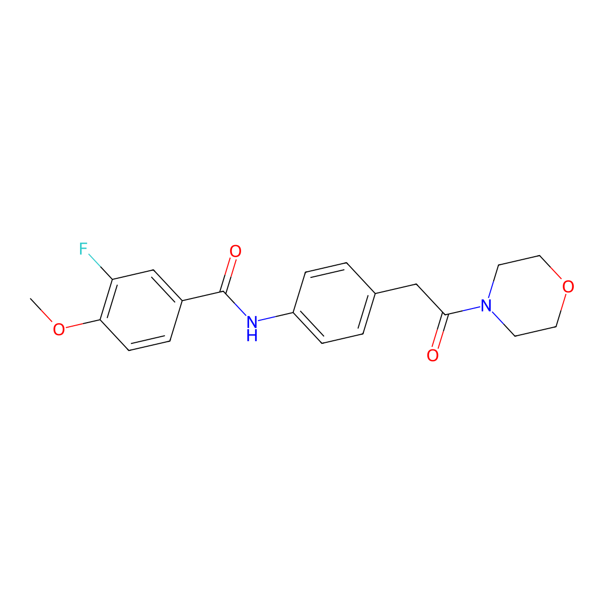 3-fluoro-4-methoxy-N-(4-(2-morpholino-2-oxoethyl)phenyl)benzamide molecular structure, CAS 1448053-33-5