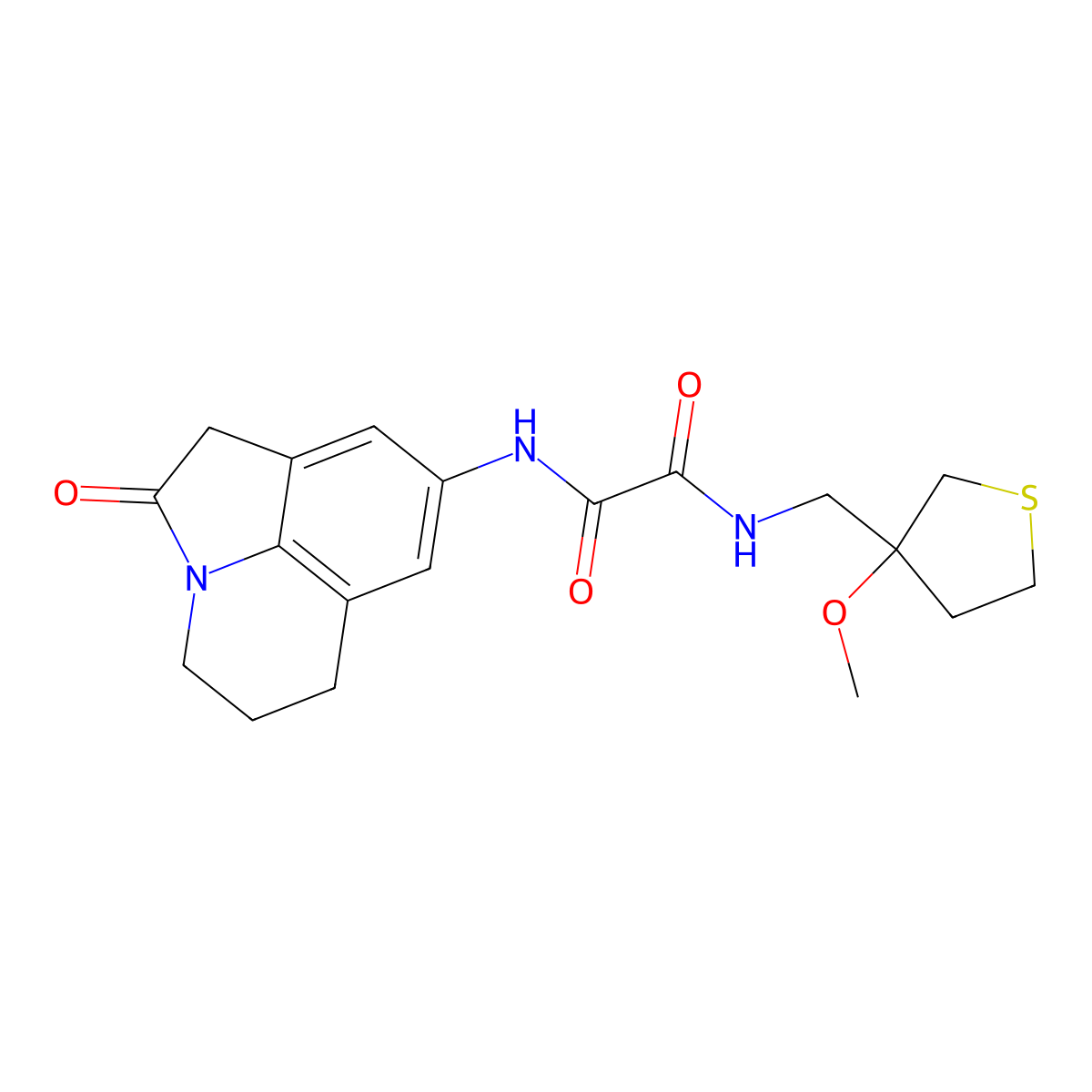 N'-[(3-methoxythiolan-3-yl)methyl]-N-{2-oxo-1-azatricyclo[6.3.1.0^{4,12}]dodeca-4,6,8(12)-trien-6-yl}ethanediamide molecular structure, CAS 1448053-40-4