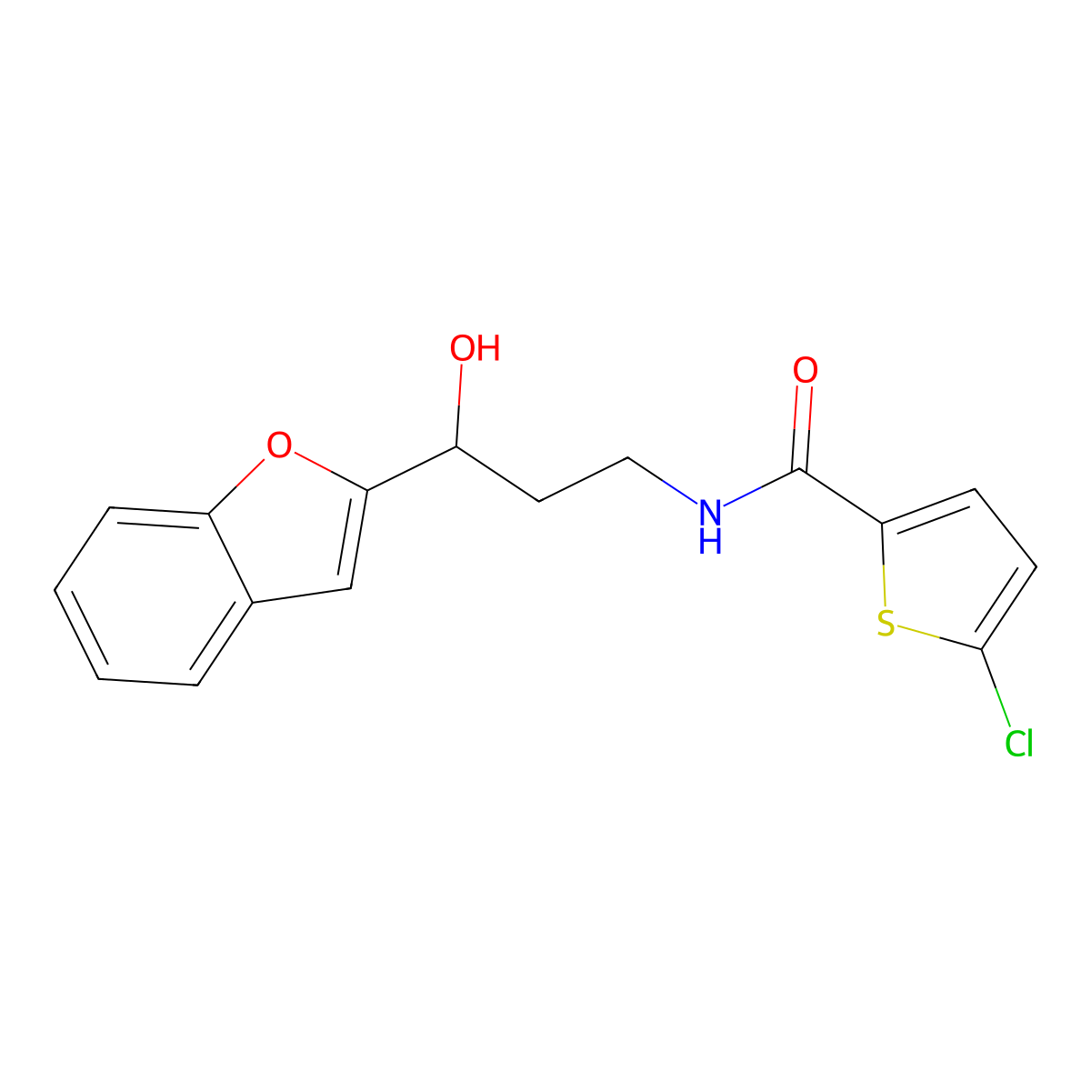 N-(3-(benzofuran-2-yl)-3-hydroxypropyl)-5-chlorothiophene-2-carboxamide molecular structure, CAS 1448053-62-0