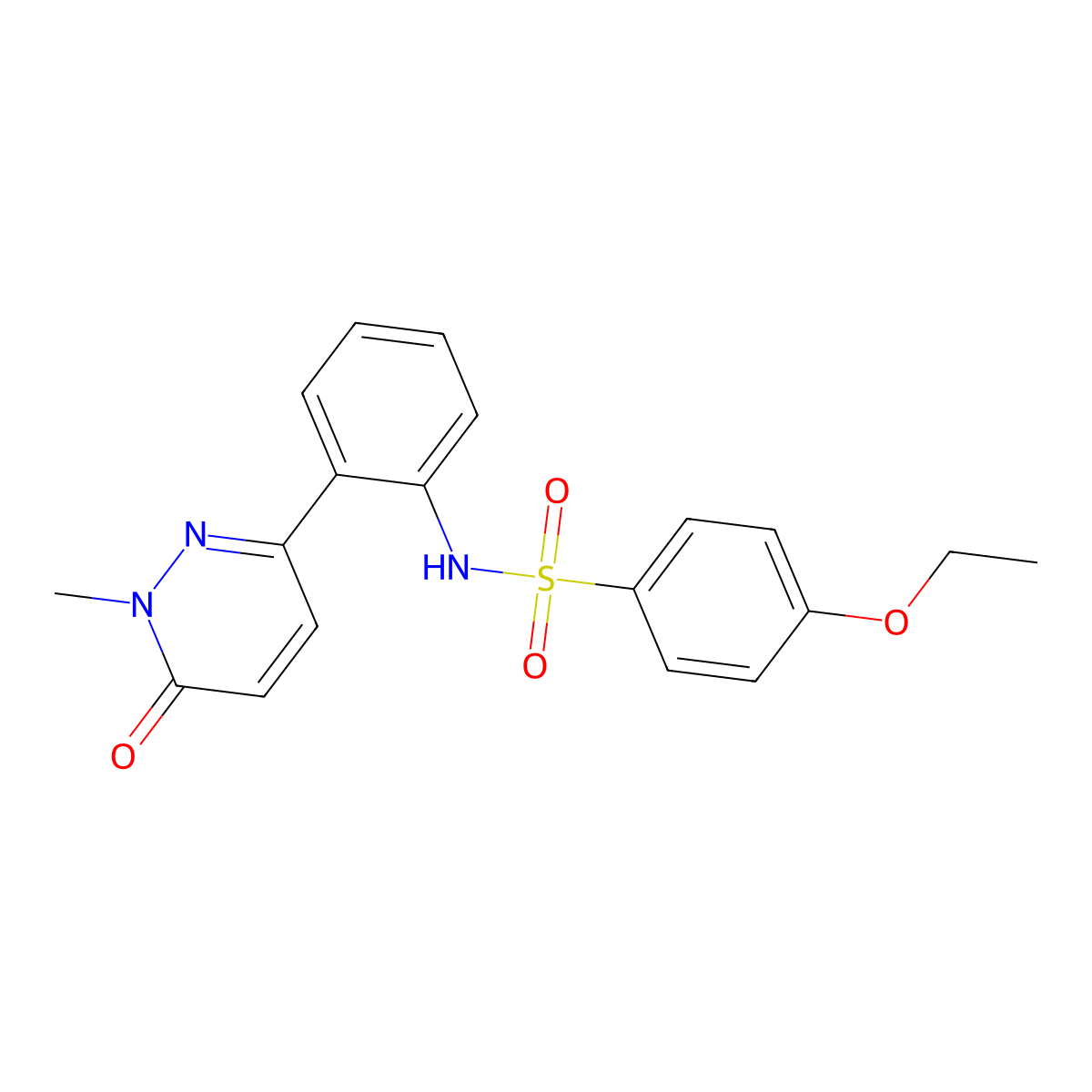 4-ethoxy-N-(2-(1-methyl-6-oxo-1,6-dihydropyridazin-3-yl)phenyl)benzenesulfonamide molecular structure, CAS 1448053-63-1