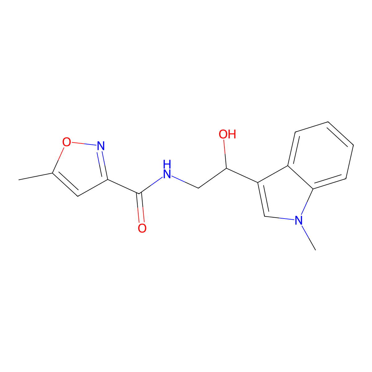 N-(2-hydroxy-2-(1-methyl-1H-indol-3-yl)ethyl)-5-methylisoxazole-3-carboxamide molecular structure, CAS 1448053-72-2