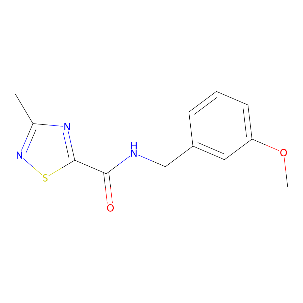 N-(3-methoxybenzyl)-3-methyl-1,2,4-thiadiazole-5-carboxamide molecular structure, CAS 1448053-79-9