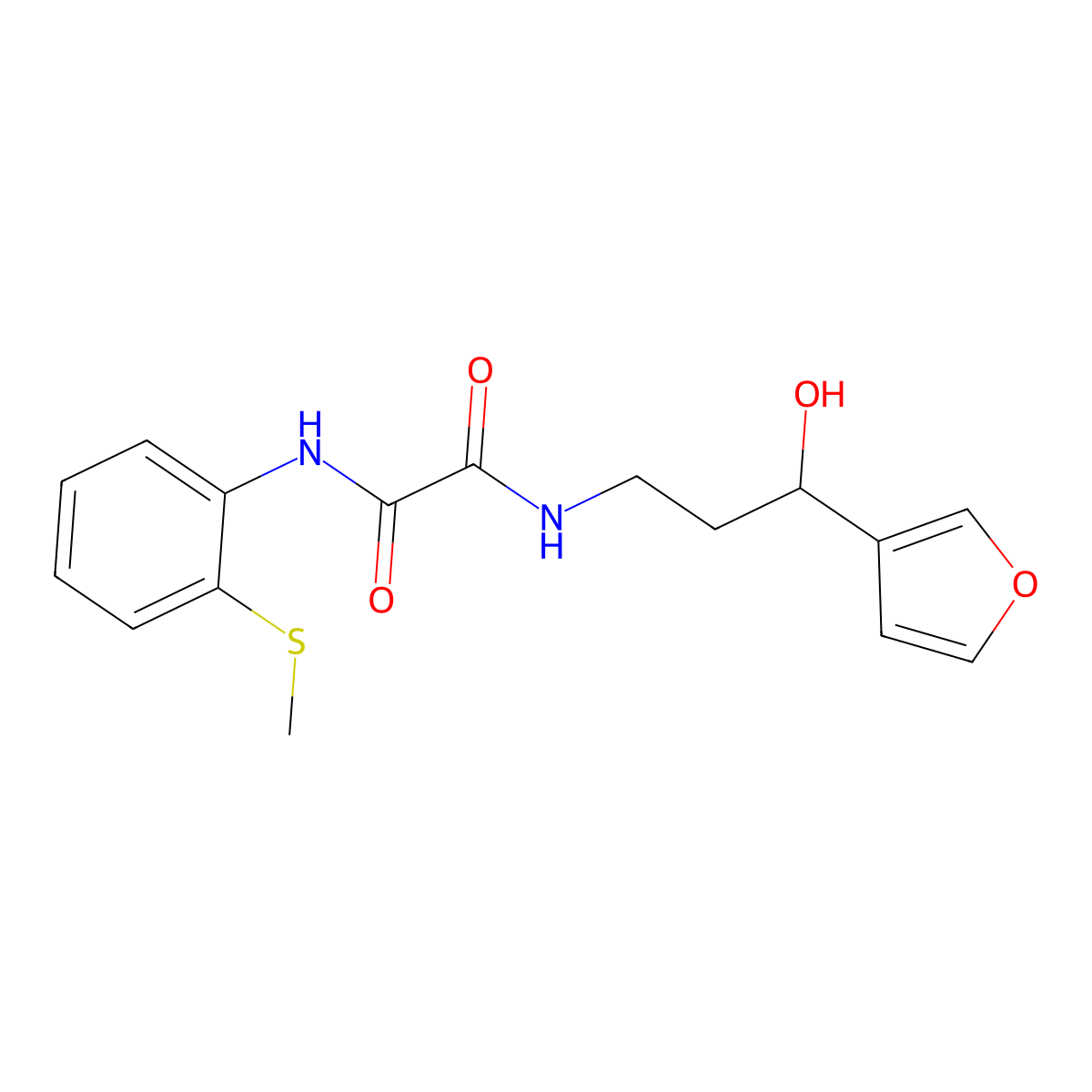 N1-(3-(furan-3-yl)-3-hydroxypropyl)-N2-(2-(methylthio)phenyl)oxalamide molecular structure, CAS 1448053-83-5