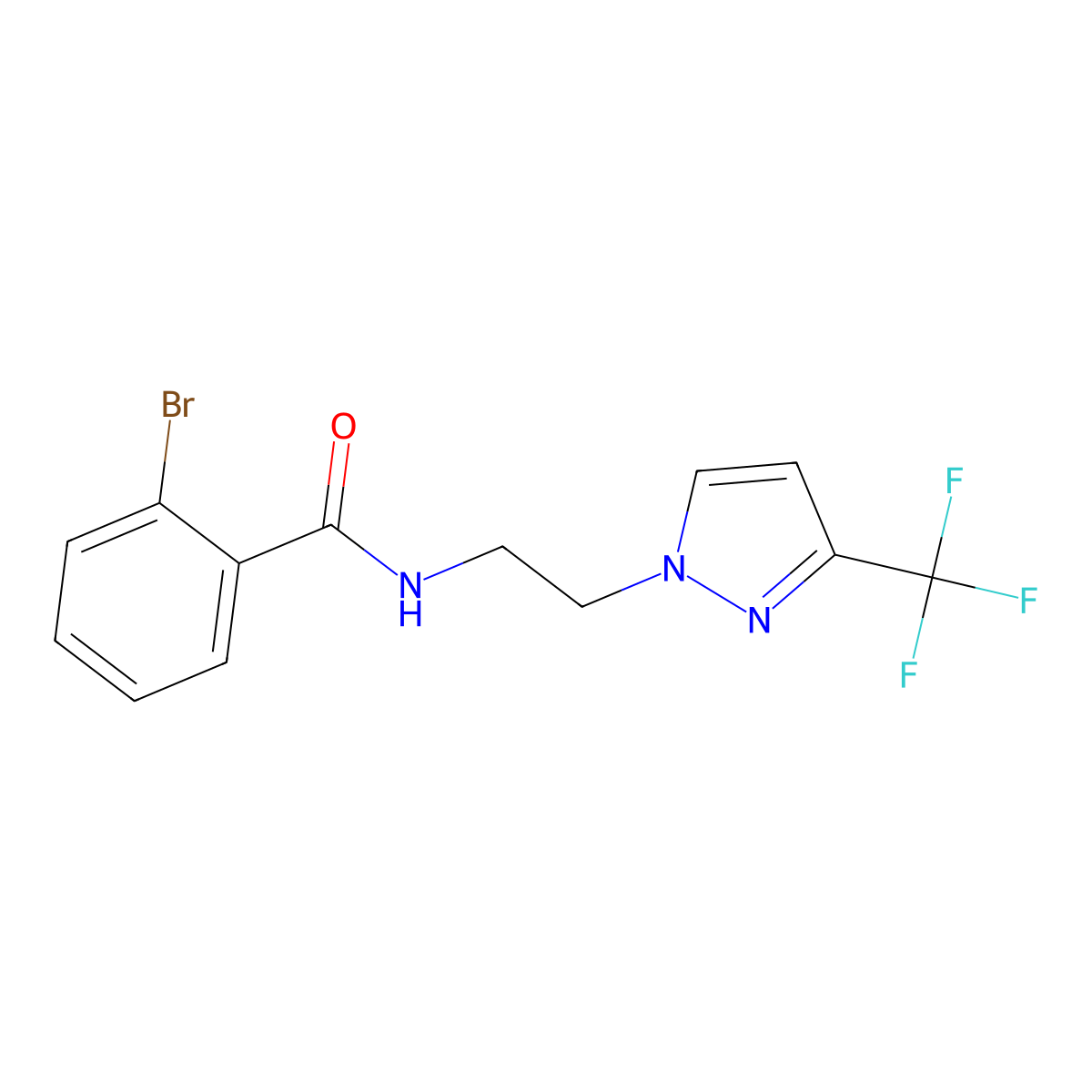 2-bromo-N-{2-[3-(trifluoromethyl)-1H-pyrazol-1-yl]ethyl}benzamide molecular structure, CAS 1448053-85-7