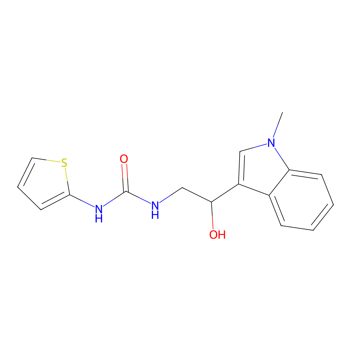 1-(2-hydroxy-2-(1-methyl-1H-indol-3-yl)ethyl)-3-(thiophen-2-yl)urea molecular structure, CAS 1448053-95-9